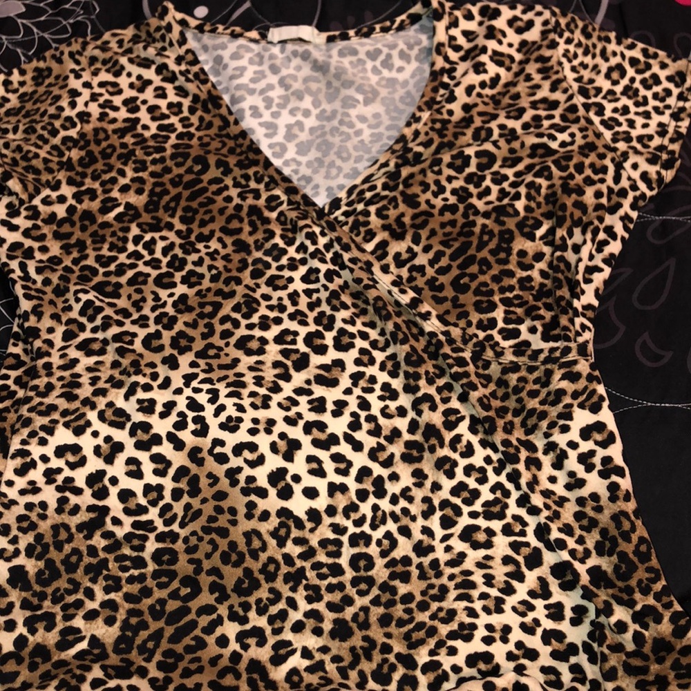 cheetah print wrap top